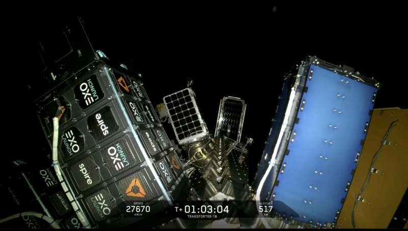 太空探索技术公司Transporter-18拼车发射任务中的首次任务里程碑